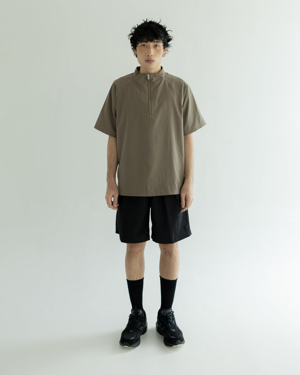 Greige Half Zip Shirt