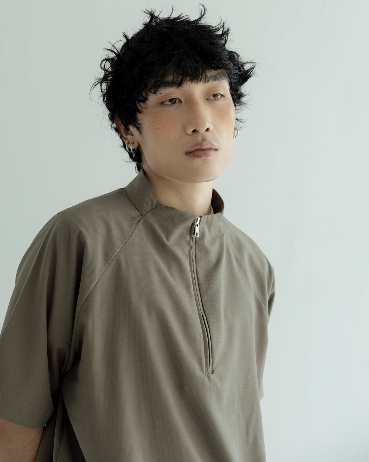 Greige Half Zip Shirt